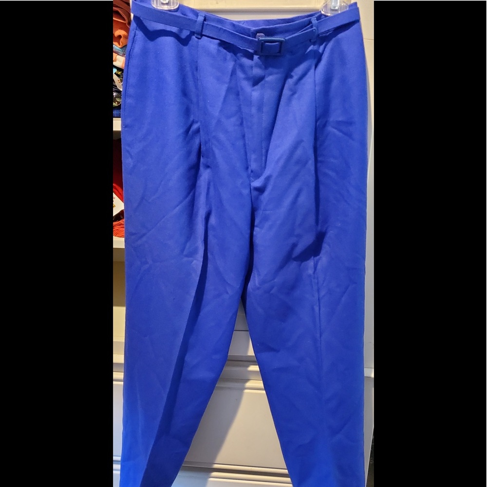 Royal blue 100% wool womens pants